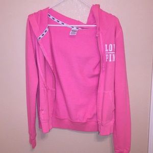 Pink zip up hoodie